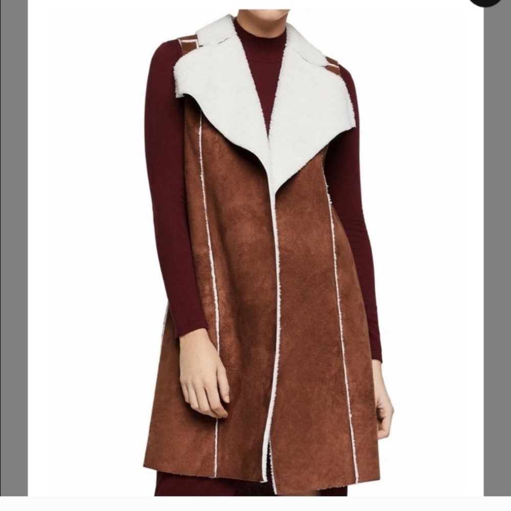 BCBGeneration Suede Lined Shearling Vest